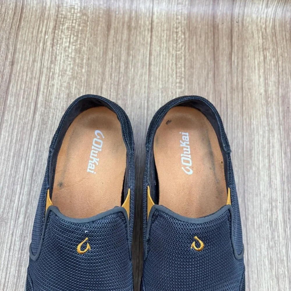 Olukai Nohea‎ Mesh Men's Slip On Shoes Dark Shadow Size 7 EU 40